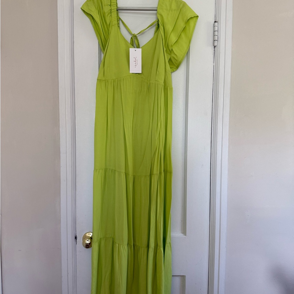 Elegant Lime Green Maxi Maternity Dress